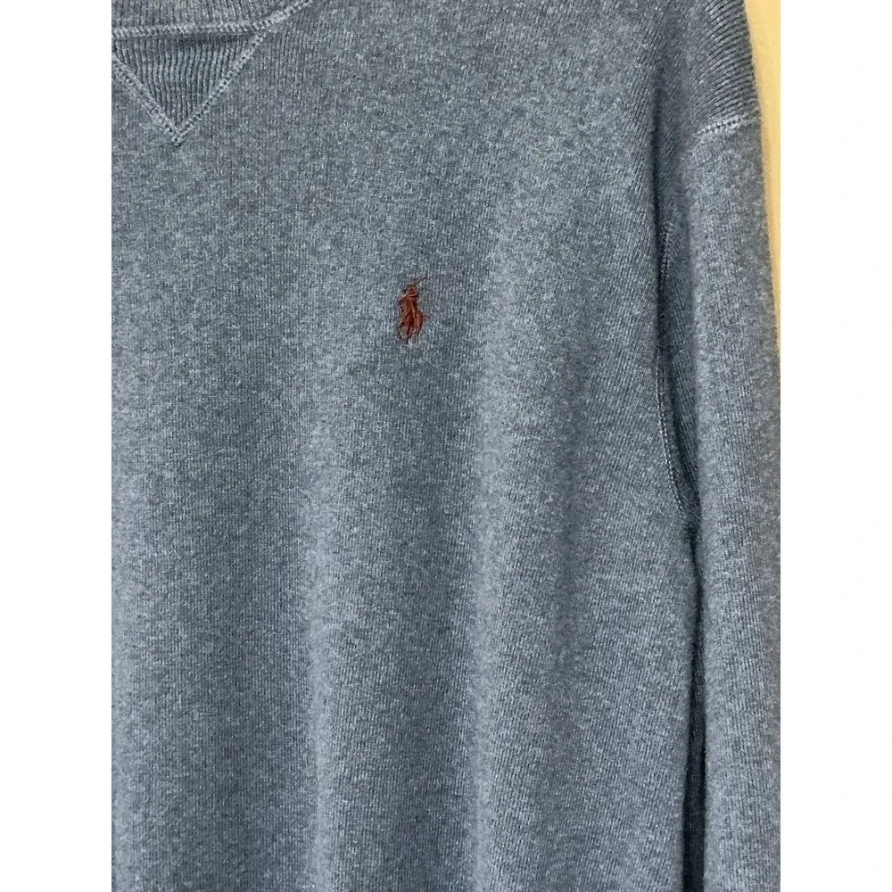 Vintage Polo Ralph Lauren Sweater Mens X-Large Blue W Maroon Pony Woven Pullover